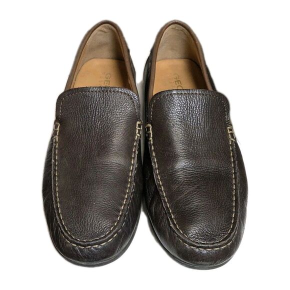 GEOX Respira Giona Brown Leather Loafers Driving Shoes Mens US 9 / EU 42 Slip On main image 5